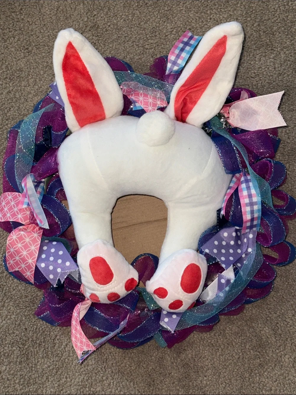 Handcrafted Bunny Wreath!
